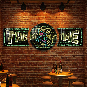 酒吧霓虹灯装饰画酒馆清吧背景墙壁画ktv娱乐会所烧烤店饭店挂画