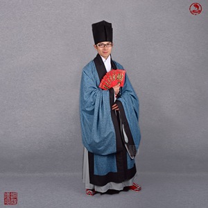 tb63486981淘宝成人古装汉服男国学馆夫子书生直裾大氅官服朝服古代
