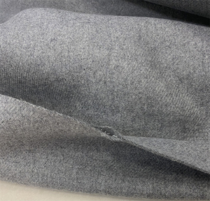 订单尾货浅灰色编织双面可揭开粗花呢羊毛面料外套大衣设计师布料