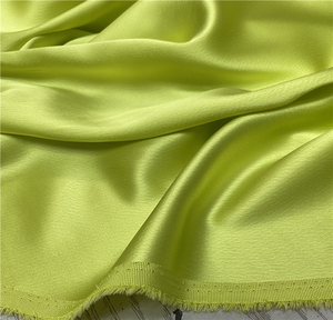 日本进口荧光黄色水波纹三醋酸缎面连衣裙礼服面料设计师布料