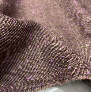 大牌原版日本进口粉色棕色彩点斜纹花呢薄毛呢面料设计师套装布料