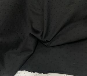 日本进口黑底植黑点子印花高支全棉面料设计师衬衫连衣裙布料