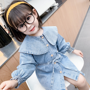 女童连衣裙春秋1周岁多女宝宝春装2幼童3牛仔裙4小孩洋气公主裙子