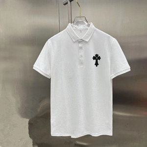 chrome hearts 克罗心 十字架刺绣polo衫休闲翻领男士短袖t恤潮