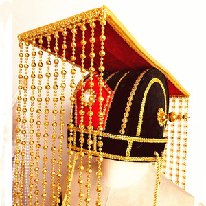 古代秦始皇皇帝帽盔头平顶冠冲天冠平顶帽帽子寺庙头饰清朝康熙