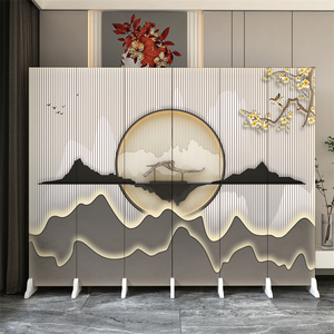 新中式屏风隔断公司屏障背景墙房间卧室北欧入户办公室简易折叠