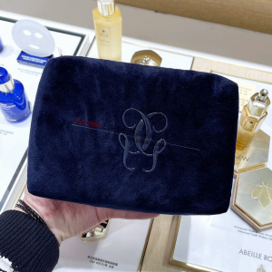 guerlain/娇兰 棉布材质化妆包 多色多款可选 拼色菱格毛绒大号