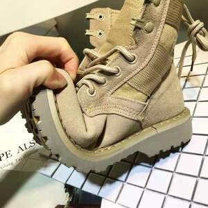 冬款马丁靴男女款同款战狼黄色沙漠明星二鞋夏季帆布情侣工装靴靴