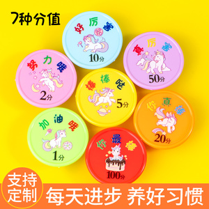 小学生幼儿园独角兽奖励卡积分卡儿童积分奖励币代币塑料兑换代币