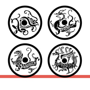 lb327829504淘宝国风四大图腾青龙白虎朱雀玄武金属贴门对门汽车