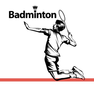 羽毛球运动人物剪影英文镂空墙贴画体育中心自粘玻璃门装饰墙贴纸