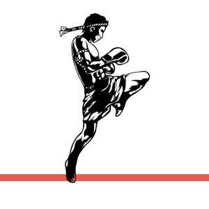 经典泰拳健身格斗人物墙贴画搏击武馆中心拳馆玻璃镂空装饰墙贴纸