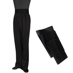 男士拉丁舞裤摩登舞裤子高腰国标专业交谊直筒长裤成人舞裤舞蹈裤