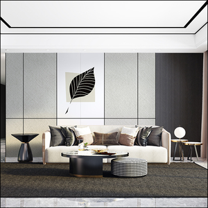 空谷家居sf-022定制护墙板沙发背景墙现代轻奢客厅沙发硬包背景墙
