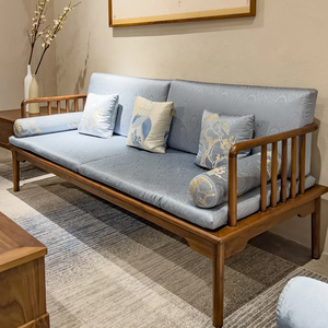 新中式禅意实木沙发组合客厅茶室现代简约胡桃木罗汉床小户型沙发