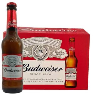 百威啤酒330ml整箱装24小玻璃瓶瓶装国产Budweiser拉格黄啤促销价