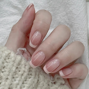 网红爆款渐变法式边美甲成品 可拆卸穿戴式ins日系假指甲贴片女