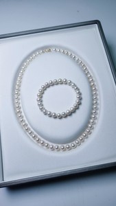 天然淡水无核珍珠项链女母亲节礼物珠光很漂亮8毫米珍珠项链