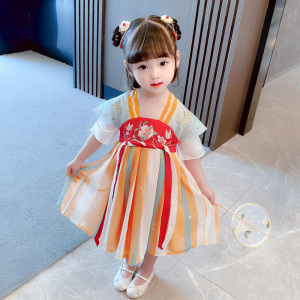 女童汉服连衣裙夏装儿童古装唐装中国风襦裙小女孩宝宝超仙女裙子