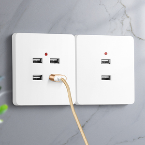 86型暗装手机充电面板工地宿舍36v转5vusb插座220v明装二三四孔