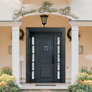 欧式铁艺别墅大门庭院门进户防盗门法式入户门玻璃门农村户外家用