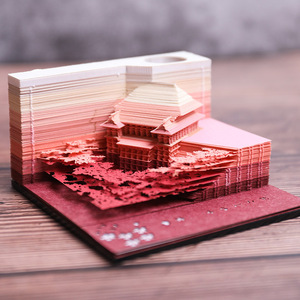 3d立体便利贴日本清水寺建筑模型抖音网红创意古风定制纸雕便签纸