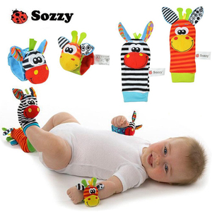 婴儿宝宝动物立体手腕表带摇铃响铃袜套袜子 启蒙玩具春秋款0-1岁