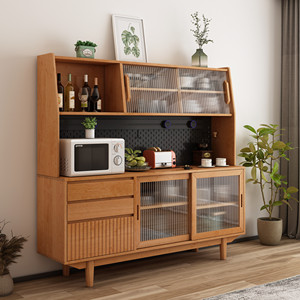 实木餐边柜北欧日式置物柜现代简约厨房餐厅柜子多功能家用储物柜
