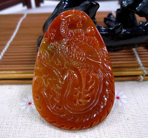 缅甸a货翡翠凤凰吊坠玉石玉器-红翡精美巧雕凤凰翡翠吊坠女款