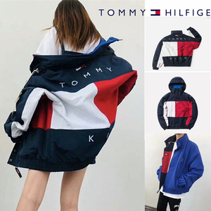 Tommy Hilfiger&Kith经典联名拼色防风双面穿夹克隐藏帽外套男女