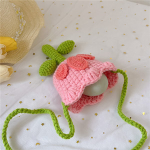 立夏挂脖蛋兜蛋网端午节幼儿园小孩蛋套diy手工钩针编织花朵蛋袋