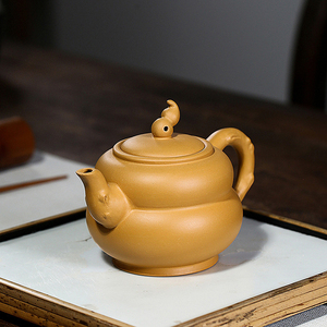 家用泡茶壶宜兴手工紫砂壶原矿黄金段泥仿生葫芦中式功夫茶具单壶
