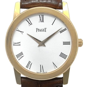 日本代购piaget/伯爵18k金中古二手皮带复古手动机械男士手表9新