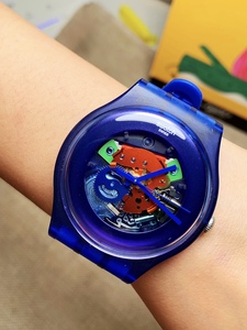 近全新正品瑞士swatch斯沃琪手表炫彩镂空透视全透明网红大表盘