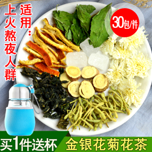 清热去火茶降火茶去肝火旺盛下火茶菊花茶清火茶薄荷叶金银花茶图片