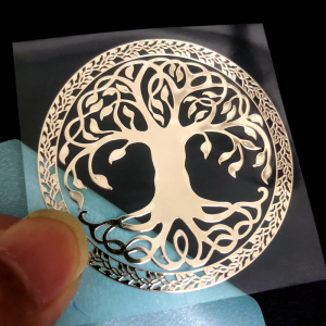 个性几何图案生命之树之花手机金属贴汽车笔记本电脑贴纸