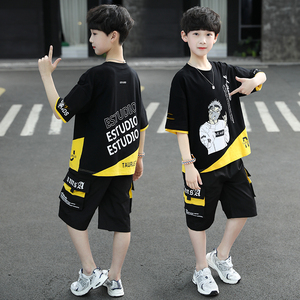 童装男童夏装套装2022夏季儿童短袖中大童十岁男孩衣服潮洋气帅气