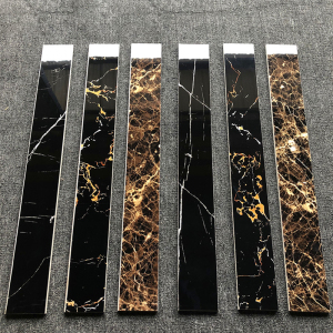 客厅餐厅地脚线瓷砖110x800黑金花黑白根过道波打线围边线踢脚线