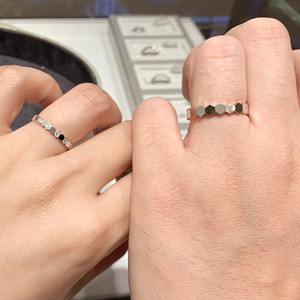 chaumet/尚美巴黎bee my love蜂巢戒指18k金无钻镶钻情侣对戒婚戒