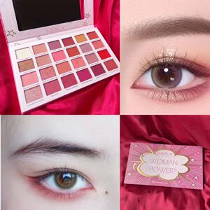 nabla24色开运复古红眼影烟醺玫瑰红酒妆哑光细闪红棕调彩色盘