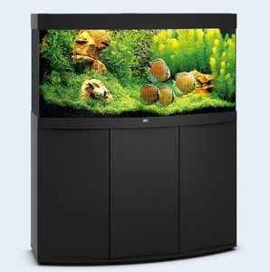 原装进口德国黑钻鱼缸弧形1.2米玻璃水族箱vision 260黑色木纹色