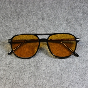 美潮复古vintage墨镜tr镜框桔黄色飞行员太阳镜 ins潮流男女眼镜