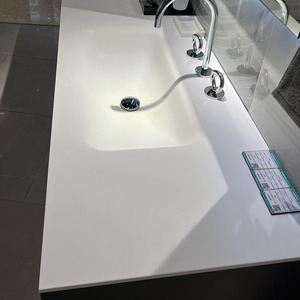 00炬星石材淘宝定制人造石一体盆进口杜邦可丽耐台面极简浴室柜组合