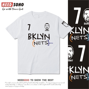 篮网队城市版杜兰特欧文短袖T恤篮球衣服宣言版本西蒙斯布鲁克林
