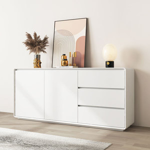 白色烤漆餐边柜小户型客厅靠墙储物玄关柜轻奢厨房茶水柜现代简约