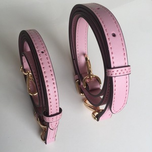 适用MK蔻驰包包斜挎包带子平细纹粉红色肩带配件真皮背包带1.8宽