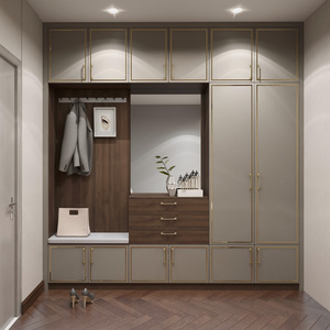 兔宝宝易装鞋柜定制鞋柜入户玄关柜一体大容量组合全屋定制鞋帽柜