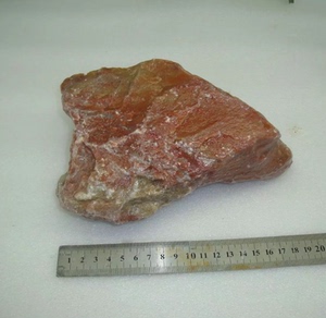 341号天然浙江红石原石料叶腊石毛料雕刻原石印章摆件石料2.4公斤