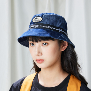 食钓seducegear丹宁拼接渔夫帽男女夏季日系沙滩防晒休闲遮阳圆帽