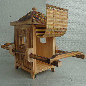 木制怀旧工艺品生日礼物仿古官轿子模型创意礼品家居木质花轿摆件